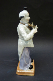 Japans Art Deco lusterware porseleinen beeld clown met viool