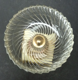 Hollywood Regency glazen bonbonschaal op onyx voet