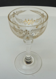 Baccarat St Louis gilded engraved liqueur glasses 19th century