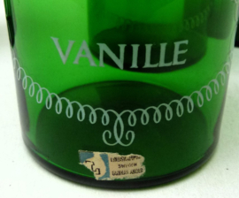 Lindshammar Mid Century groen glazen kruidenpotjes Franse tekst