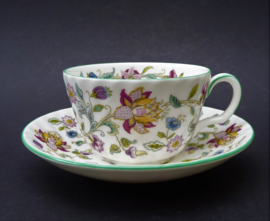 Minton Haddon Hall groen theekop met schotel