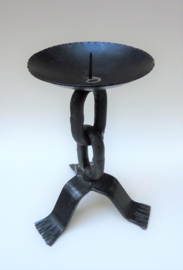 Brutalist seventies cast iron candlestick