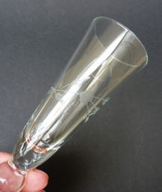 Engraved crystal liqueur flute glasses