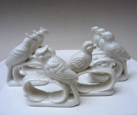 Porcelain bird napkin rings