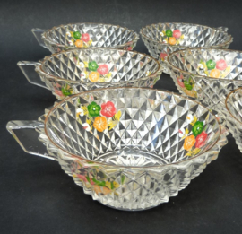 Lubiana Italy Mid Century persglazen dessert coupes