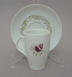 Dutch Mid Century Mosa coffee cup with saucer Bird 