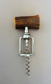 Vintage German corkscrew with antler handle