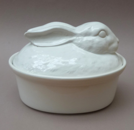 White ceramic hare tureen Japan