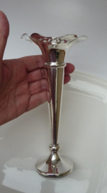 Art Deco silver plated trumpet vase