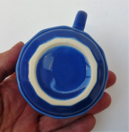 Apilco Flora Blue petit creme coffee cup with saucer