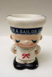 Mid Century eierdop I am a sailor boy