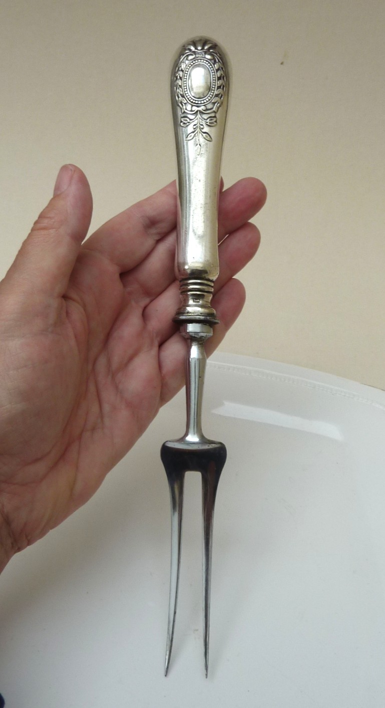 Antique French silver plated meat carving set