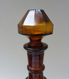 Brown pressed glass apothecary bottle