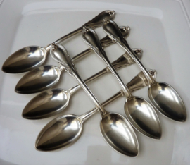 Carl Becker Art Nouveau silver plated dessert coffee spoons