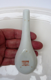 Chinese porcelain spoon with  turquoise Wan Shu lotus pattern
