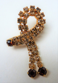 Lus Dangle broche met strass steentjes