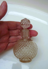Pressed glass hobnail perfume bottle