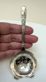 Engels Art Deco verzilverd theezeefje lepelvorm
