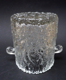 Mid Century Scandinavian style melting ice tree bark glass ice bucket