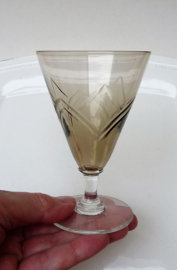 Art Deco cut crystal wine glasses