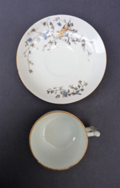 Louis Regout Mosa decor 6 Vogelzang demitasse kop met schotel