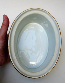 Pillivuyt bistroware porseleinen terrine groen met goud