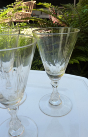 Art Deco port glasses with air bubble in stem
