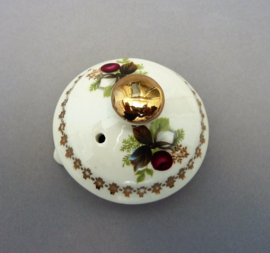 Sadler England creamware theepot met rode en witte rozen