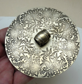 Glass olive cut biscuit barrel