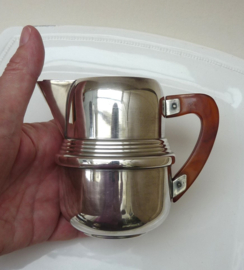 Art Deco silver plated drip coffee maker for one