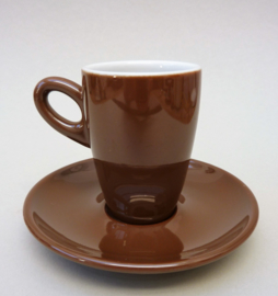SPM Walkure Alta lustre brown espresso cup with saucer