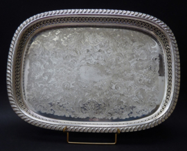 WMF reticulated engraved silver plated tray