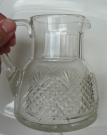 Crystal diamond fan cut water jug 19th century