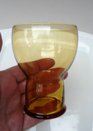 Kristalunie Art Deco waterglas Aquarius amber