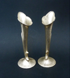 A pair of  Godinger silver plated bud vases