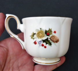 Duchess England bone china Christmas cup with saucer Winter