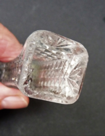 Antique crystal knife rest diamond and fan cut