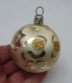 Vintage zilveren kerstbal 7 cm