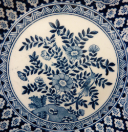 Mosa Keria achtkantig blauw wit chinoiserie bord