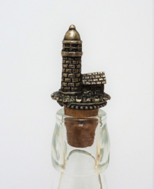 Pewter lighthouse bottle stopper