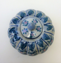 Chinees porseleinen sambalpot groen blauw roze decor
