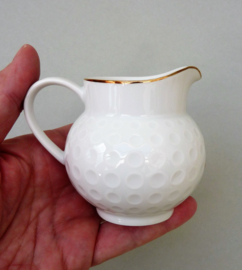 Arzberg Heinrich Loffelhardt shape 2375 Golf ball creamer in white and gold