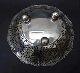 Silver plated reticulated bread basket