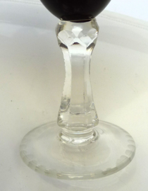 Bohemian ruby red flower engraved wine glasses