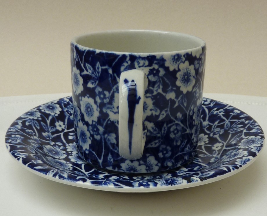 Burleigh Pottery Blue Calico kop met schotel