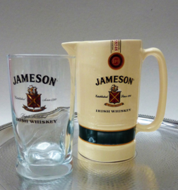 Jameson whiskey glass with water pitcher