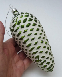 Vintage glazen kerstornament Dennenappel 17 cm