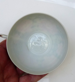 Japanese porcelain Litophane Geisha ware tea cup with saucer