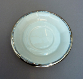 Pillivuyt white bistroware porcelain dish with silver trim