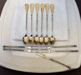 Orfevrerie Miele Brussel silver plated set cocktail spoons and forks